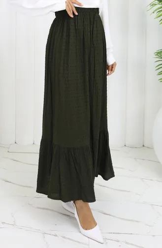 Rock Mit Elastischer Taille 2127-03 Khaki 2127-03
