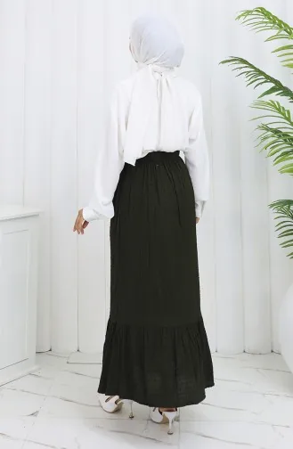 Rock Mit Elastischer Taille 2127-03 Khaki 2127-03