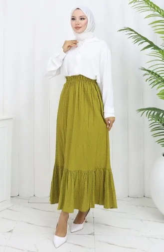 Rock Mit Elastischer Taille 2127-06 Ölgrün 2127-06