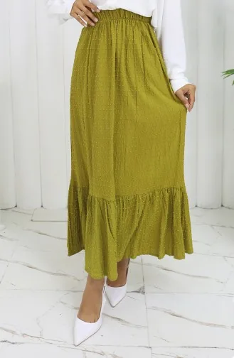 Rock Mit Elastischer Taille 2127-06 Ölgrün 2127-06