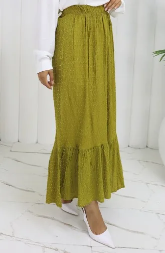 Rock Mit Elastischer Taille 2127-06 Ölgrün 2127-06