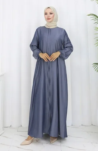 Abaya Met Ritssluiting Aan De Voorkant 2502-02 Marineblauw 2502-02