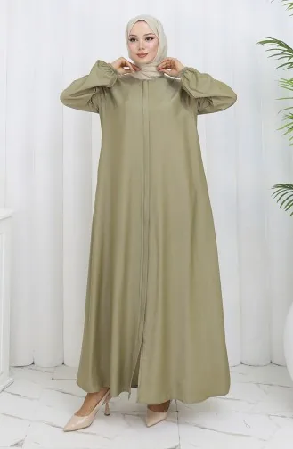 Abaya Met Ritssluiting Aan De Voorkant 2502-04 Oliegroen 2502-04