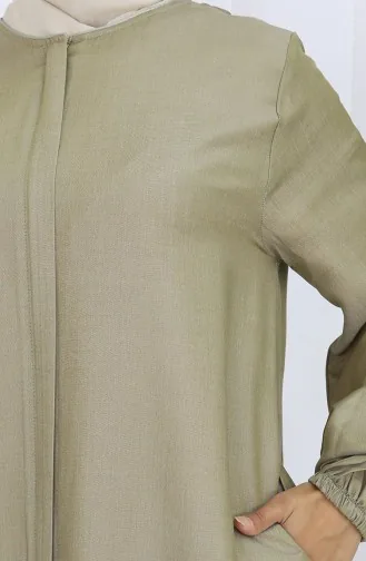 Abaya Met Ritssluiting Aan De Voorkant 2502-04 Oliegroen 2502-04