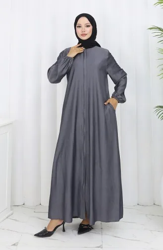 Abaya Met Ritssluiting Aan De Voorkant 2502-05 Antraciet 2502-05