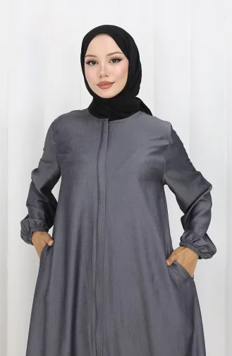 Abaya Met Ritssluiting Aan De Voorkant 2502-05 Antraciet 2502-05
