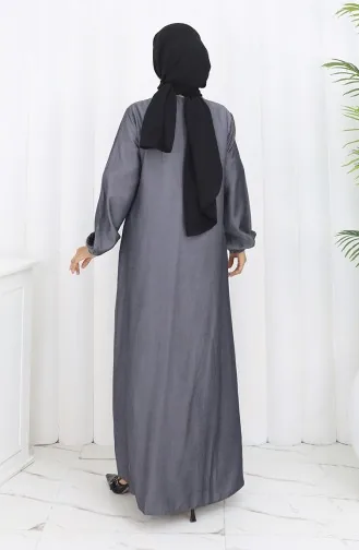 Abaya Met Ritssluiting Aan De Voorkant 2502-05 Antraciet 2502-05