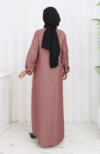 Abaya Met Ritssluiting Aan De Voorkant 2502-07 Claret Red 2502-07