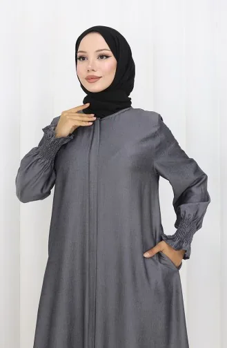 Kolu Lastikli Fermuarlı Ferace 2503-04 Antrasit