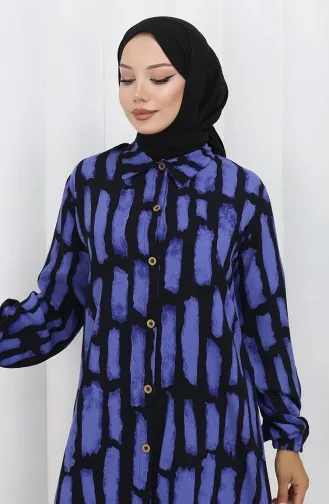 Viscose Fabric Tunic Trousers Double Suit 0131-02 Eggplant Color 0131-02