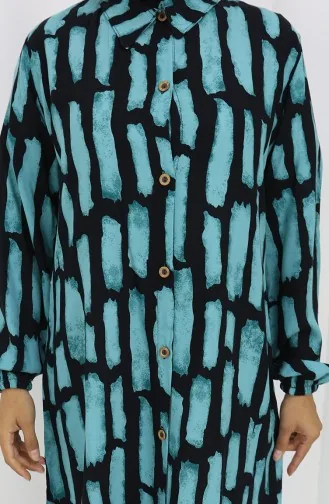 Ensemble Deux Pièces Tunique Et Pantalon En Viscose 0131-04 Turquoise 0131-04