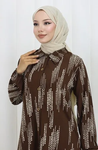 Viskose Stoff Tunika Hose Zweiteiler 0132-01 Braun 0132-01