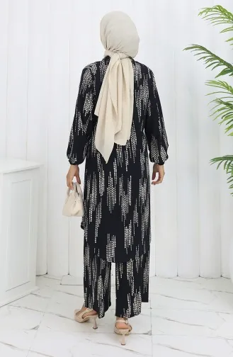Viskose Stoff Tunika Hose Zweiteiler 0132-03 Schwarz 0132-03