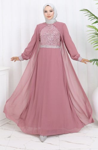 Chiffon Evening Dress 52876-03 Dried Rose 52876-03