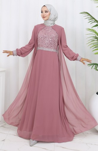 Chiffon Evening Dress 52876-03 Dried Rose 52876-03