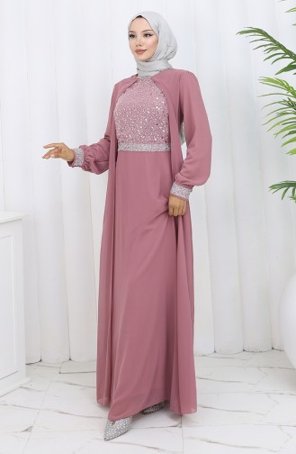 Chiffon Evening Dress 52876-03 Dried Rose 52876-03
