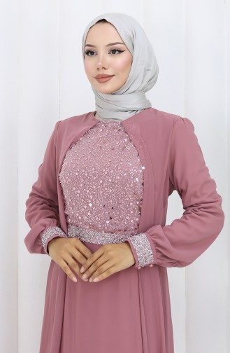 Chiffon Evening Dress 52876-03 Dried Rose 52876-03