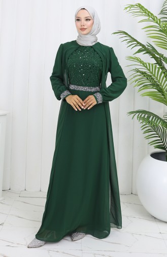 Chiffon Avondjurk 52876-04 Smaragdgroen 52876-04