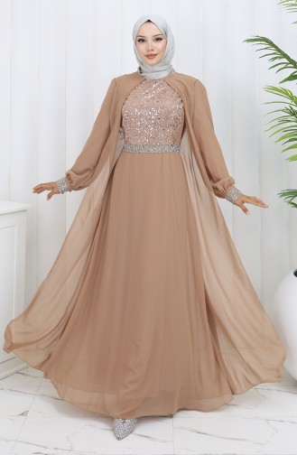 Chiffon Evening Dress 52876-05 Mink 52876-05