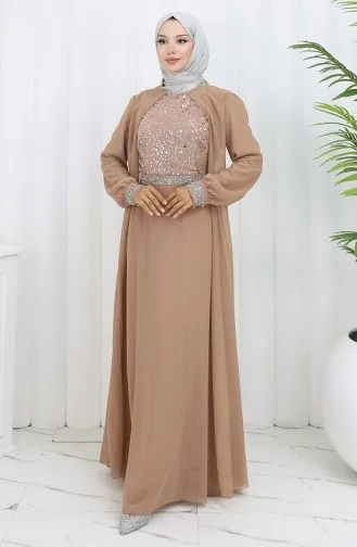 Abendkleid Aus Chiffon 52876-05 Nerz 52876-05