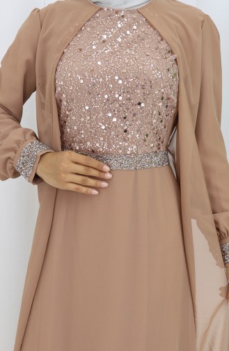 Chiffon Evening Dress 52876-05 Mink 52876-05
