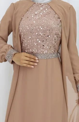 Abendkleid Aus Chiffon 52876-05 Nerz 52876-05