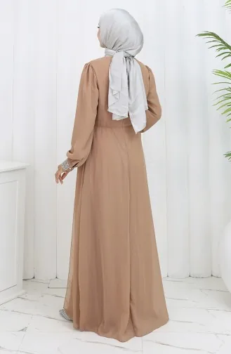 Abendkleid Aus Chiffon 52876-05 Nerz 52876-05