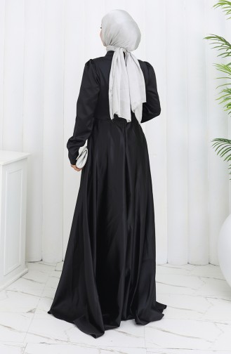 Satin-Abendkleid 52880-02 Schwarz 52880-02