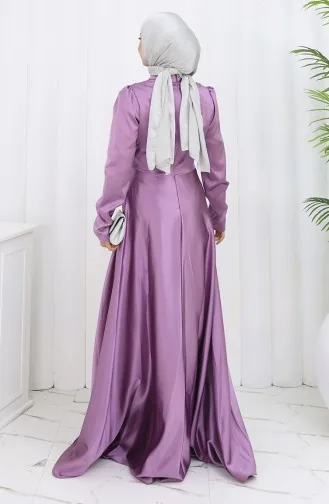 فستان سهرة ساتان 52880-04 بنفسجي فاتح 52880-04