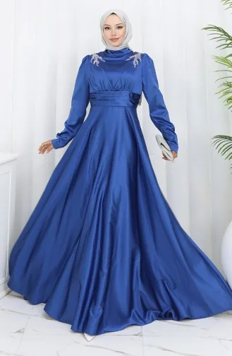 Satijnen Avondjurk 52880-06 Petrol 52880-06