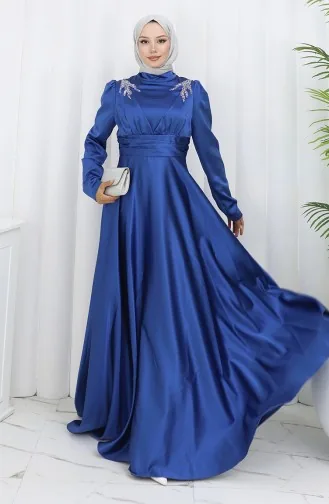 Satijnen Avondjurk 52880-06 Petrol 52880-06