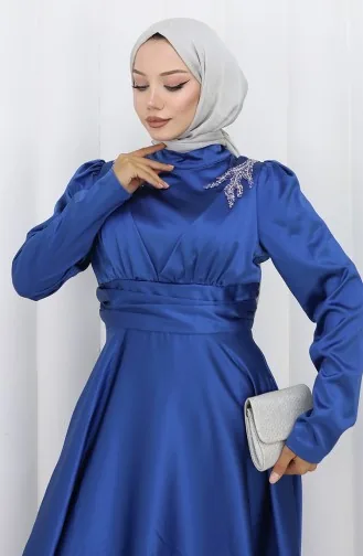 Satijnen Avondjurk 52880-06 Petrol 52880-06