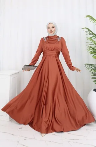 Satin Evening Dress 52880-08 Copper 52880-08