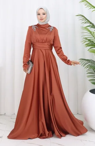 Satin Evening Dress 52880-08 Copper 52880-08