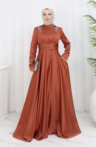 Satin Evening Dress 52880-08 Copper 52880-08