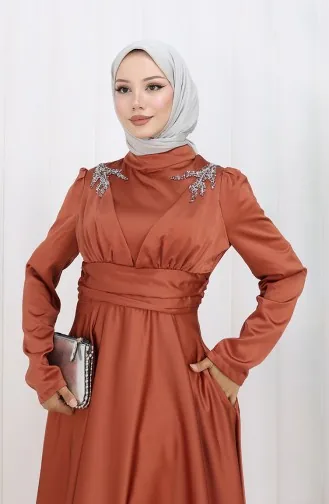 Satin Evening Dress 52880-08 Copper 52880-08