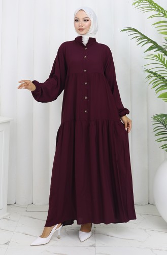 Claret Red Hijab Dress 2130-03