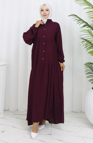 Claret Red Hijab Dress 2130-03