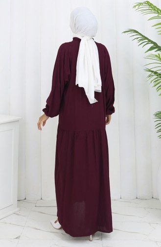 Claret Red Hijab Dress 2130-03