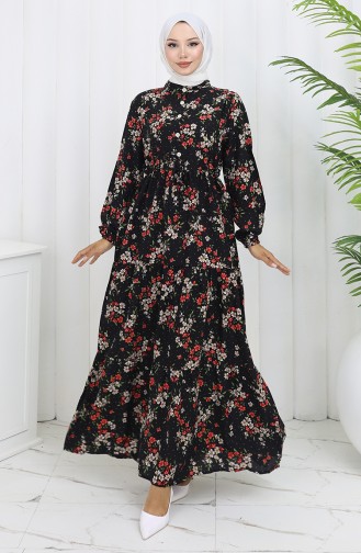 Black Hijab Dress 2132-02