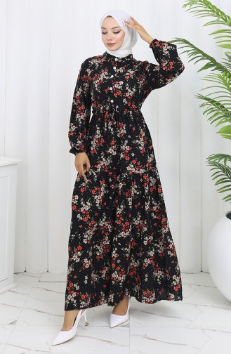 Black Hijab Dress 2132-02