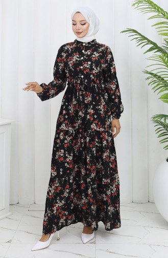 Black Hijab Dress 2132-02