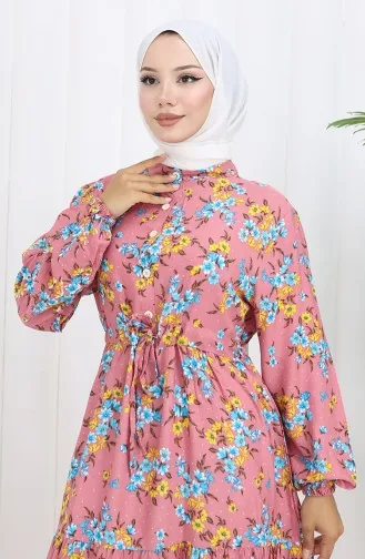 Viscose Fabric Tied Waist Dress 2132-03 Powder 2132-03