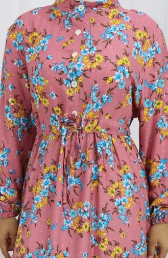 Viscose Fabric Tied Waist Dress 2132-03 Powder 2132-03