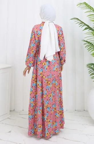 Viscose Fabric Tied Waist Dress 2132-03 Powder 2132-03