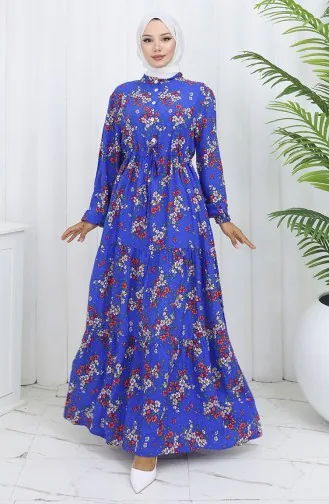 Viscose Fabric Tied Waist Dress 2132-05 Saks 2132-05