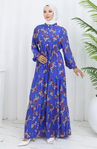 Viscose Fabric Tied Waist Dress 2132-05 Saks 2132-05