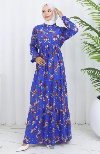 Viscose Fabric Tied Waist Dress 2132-05 Saks 2132-05