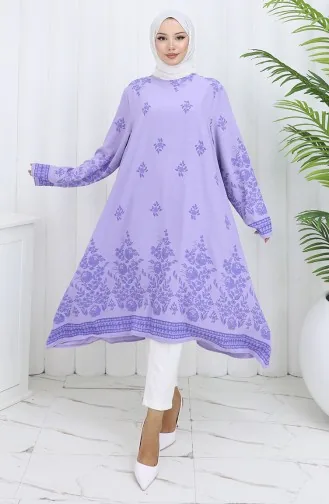 Desenli Tunik 1012-01 Lila