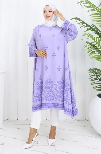 Desenli Tunik 1012-01 Lila